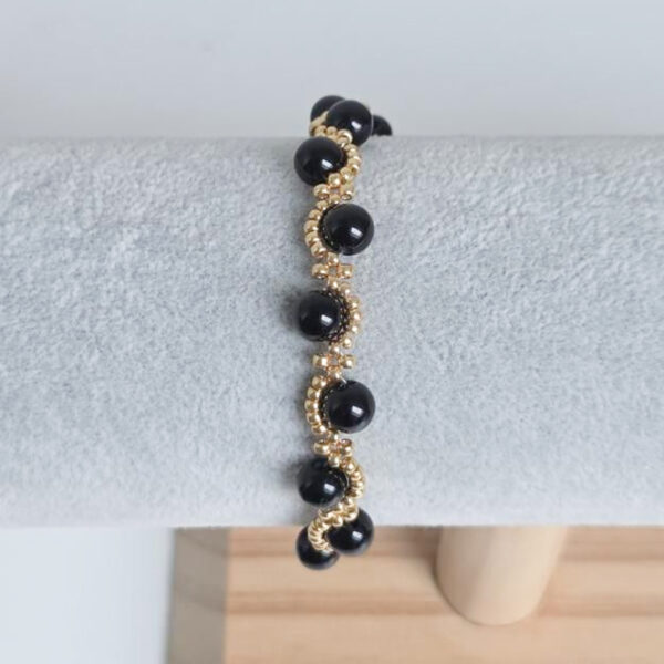 Magnifique bracelet Onyx – Doré & Argenté