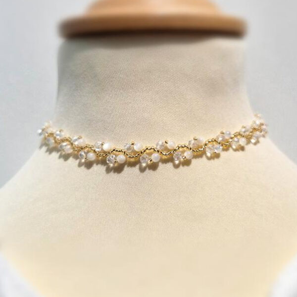 Collier élégant Miyuki et nacre – bijou artisanal