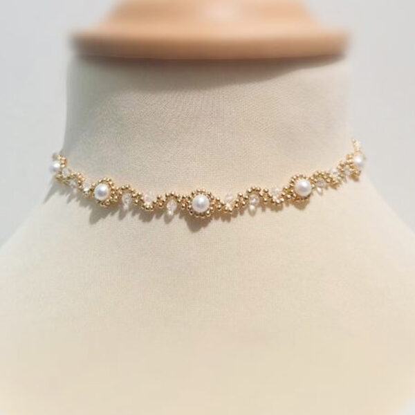 Choker élégant en perles d’eau douce – bijou artisanal