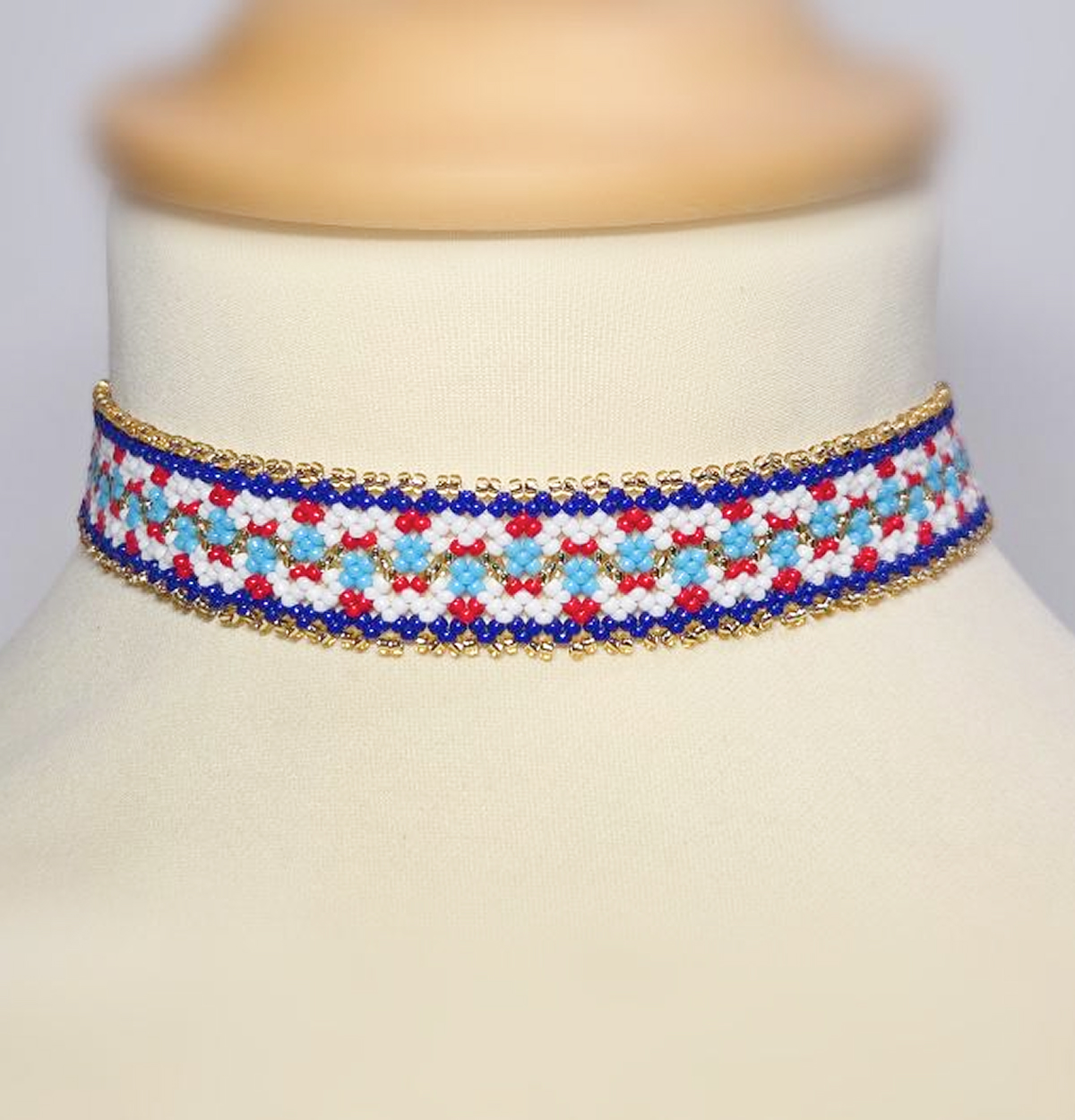 bijou ras de cou ethnique perles miyuki