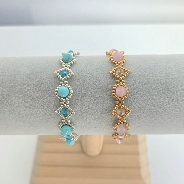 bracelet perles Miyuki howlite effet turquoise