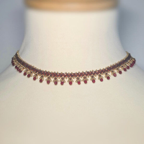 Collier en rocailles Miyuki & cristaux de verre