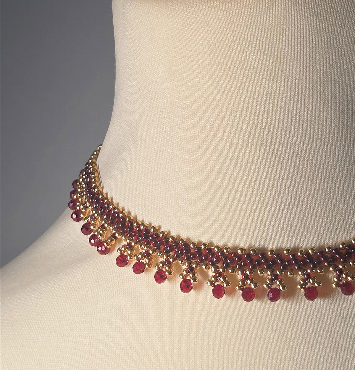 Collier en rocailles Miyuki & cristaux de verre – Image 2