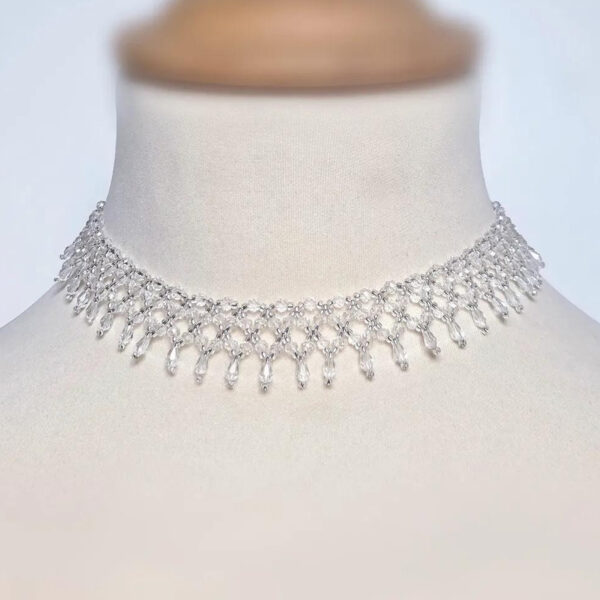 Collier Cristal fait main avec cristaux de verre et perles Miyuki