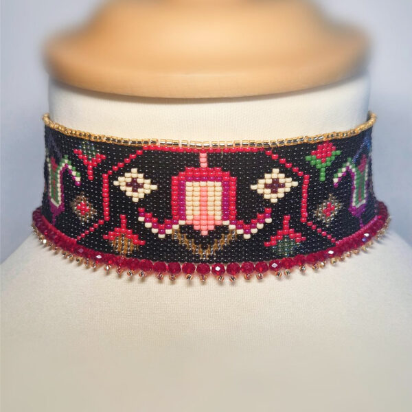 Collier ethnique fait main en perles Miyuki, ras-du-cou ajustable inspiration Podillia