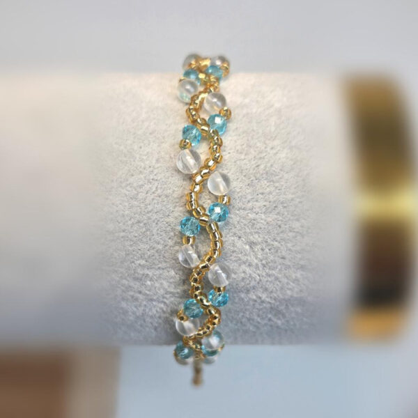 Bracelet en cristal de roche naturel et perles Miyuki