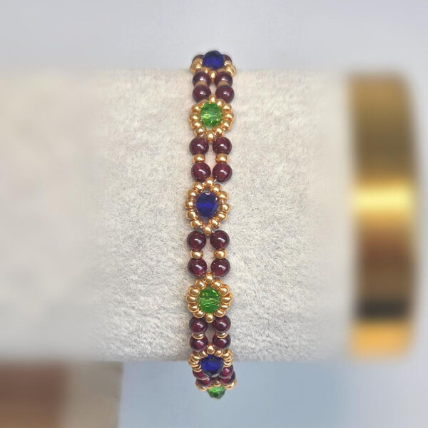 Bracelet en grenat naturel et perles Miyuki