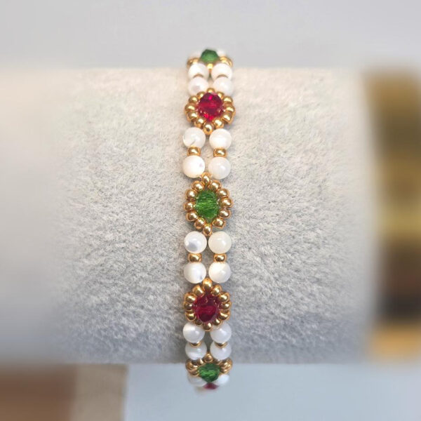 Bracelet en nacre naturelle et perles Miyuki